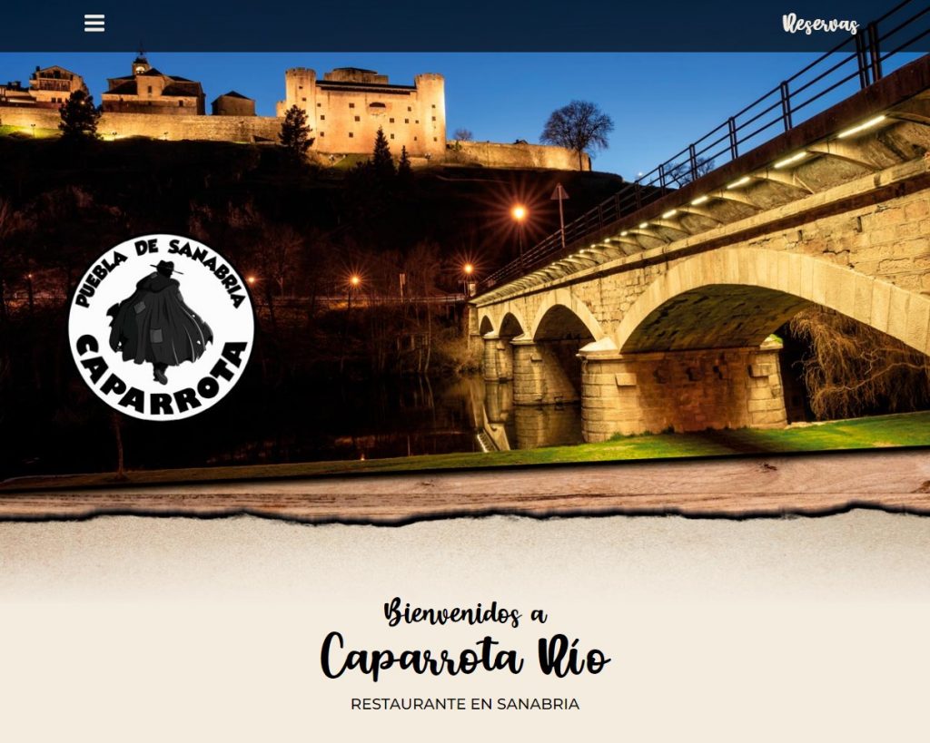 web caparrota rio restaurante en sanabria